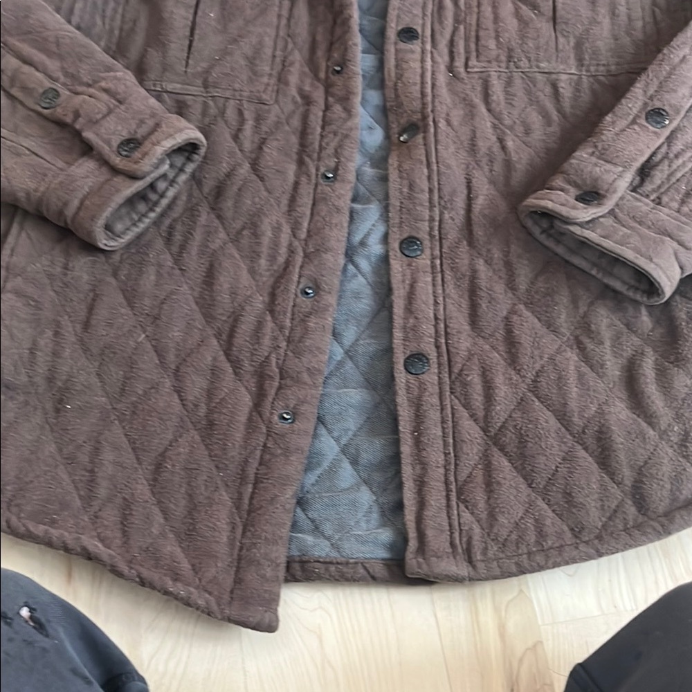 Men's Brown Quilted Jacket - Picture 3 of 7